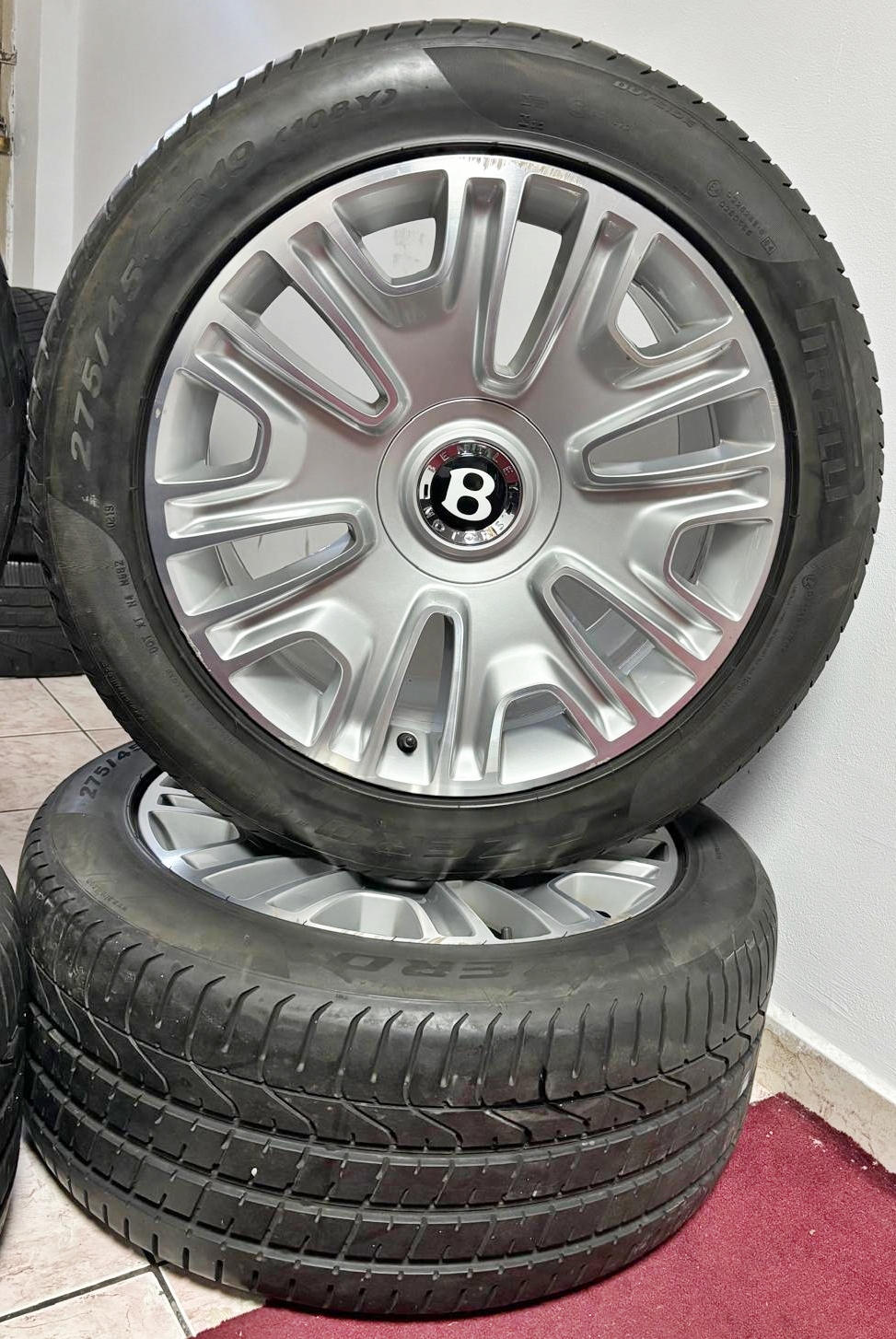 Set Jante 19 originale BENTLEY Continental GT, anvelope vara Pirelli - imagine 2