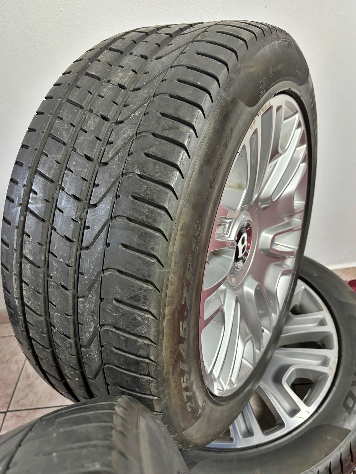 Set Jante 19 originale BENTLEY Continental GT, anvelope vara Pirelli - imagine 4
