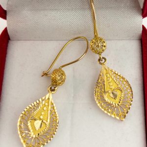 cercei din aur 14k în formă de lacrimă
