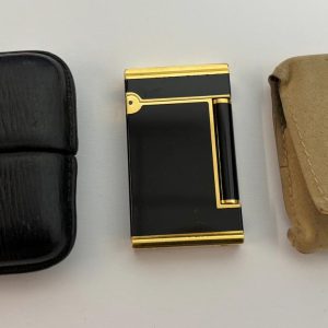 Brichetă vintage rară St Dupont linia D Lady Normandy, lac chinezesc negru