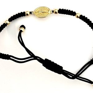 Bratara snur cu Feciara Maria din aur galben de 14k