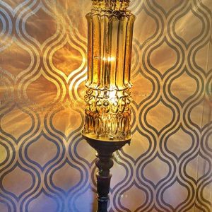 Alternative view of Lampă vintage 1970 de podea electrică LE Smith sticlă culoare chihlimbar
