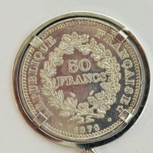 pandantiv/breloc monedă autentică de argint de 50 Francs "Hercules" 1978