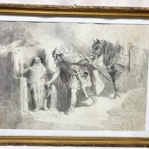 tablou in creion - scena istorica asociată cu școala rusească de artă
