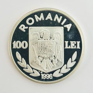moneda argint 100 LEI 1996 Atlanta Olympic Games PROOF